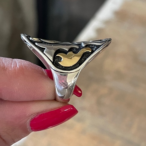 John Hardy 22k and Sterling Dayak Saddle ring - Picture 3 of 4